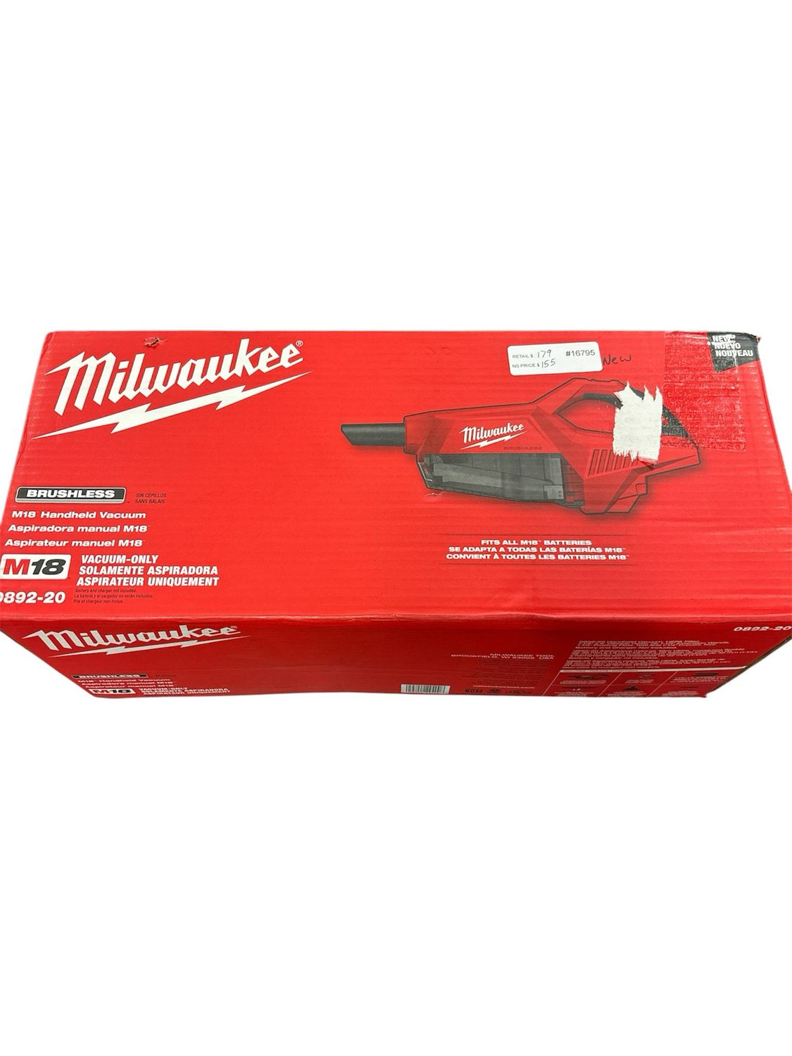 Milwaukee M18 18-Volt Lithium-Ion Brushless Bagless Cordless HEPA Handheld Vacuum 0892-20