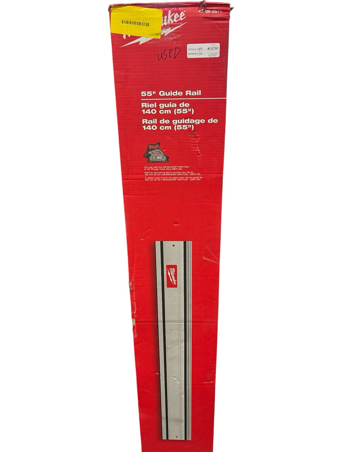 Milwaukee M18 FUEL 18-Volt Lithium-Ion Brushless Cordless 55 in. Track Saw Rail 48-08-0571  .