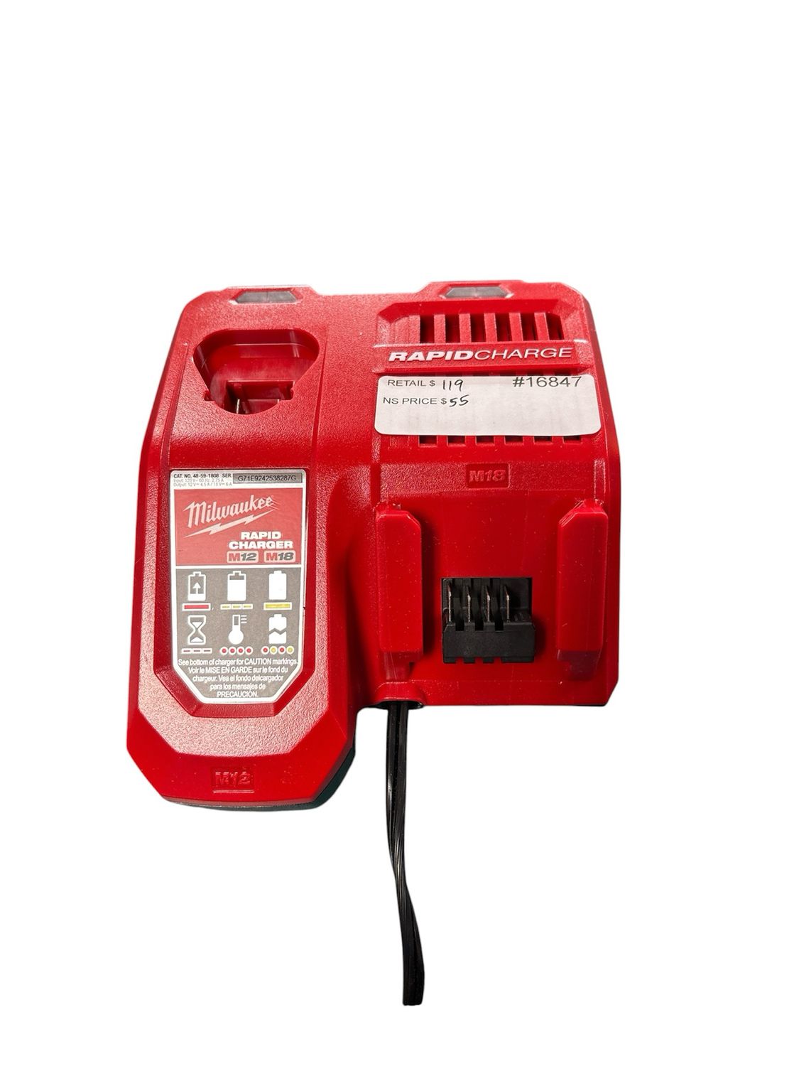 Milwaukee M12 and M18 12-Volt/18-Volt Lithium-Ion Multi-Voltage Rapid Battery Charger 48-59-1808       .