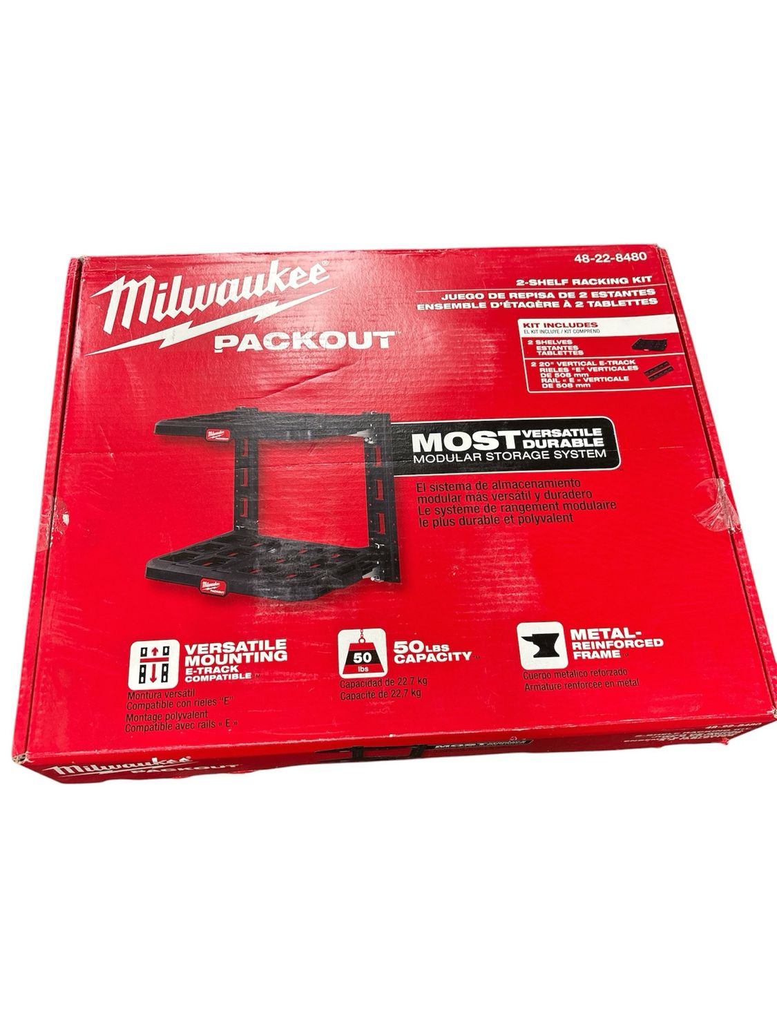 Milwaukee PACKOUT 20 in. H x 22 in. W Slatwall Accessories Black Resin Racking Kit with Metal Reinforced Frame and Handle 48-22-8480  .