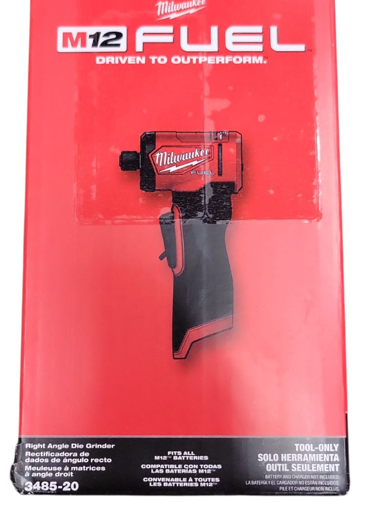 Milwaukee M12 FUEL 12V Lithium-Ion Brushless Cordless 1/4 in. Right Angle Die Grinder (Tool-Only) 3485-20 .