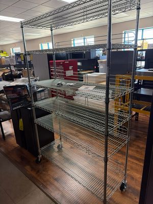 TRINITY EcoStorage Chrome 6-Tier Rolling Steel Wire Shelving Unit (48 in. W x 77 in. H x 18 in. D) TBFC-0907