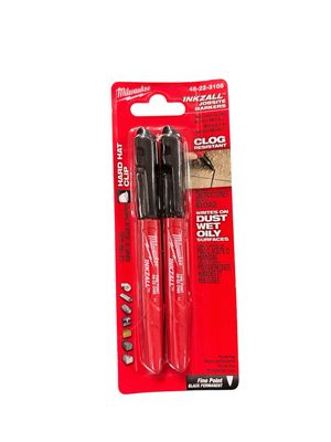 Milwaukee INKZALL Black Fine Point Jobsite Permanent Marker (2-Pack) 48-22-3105