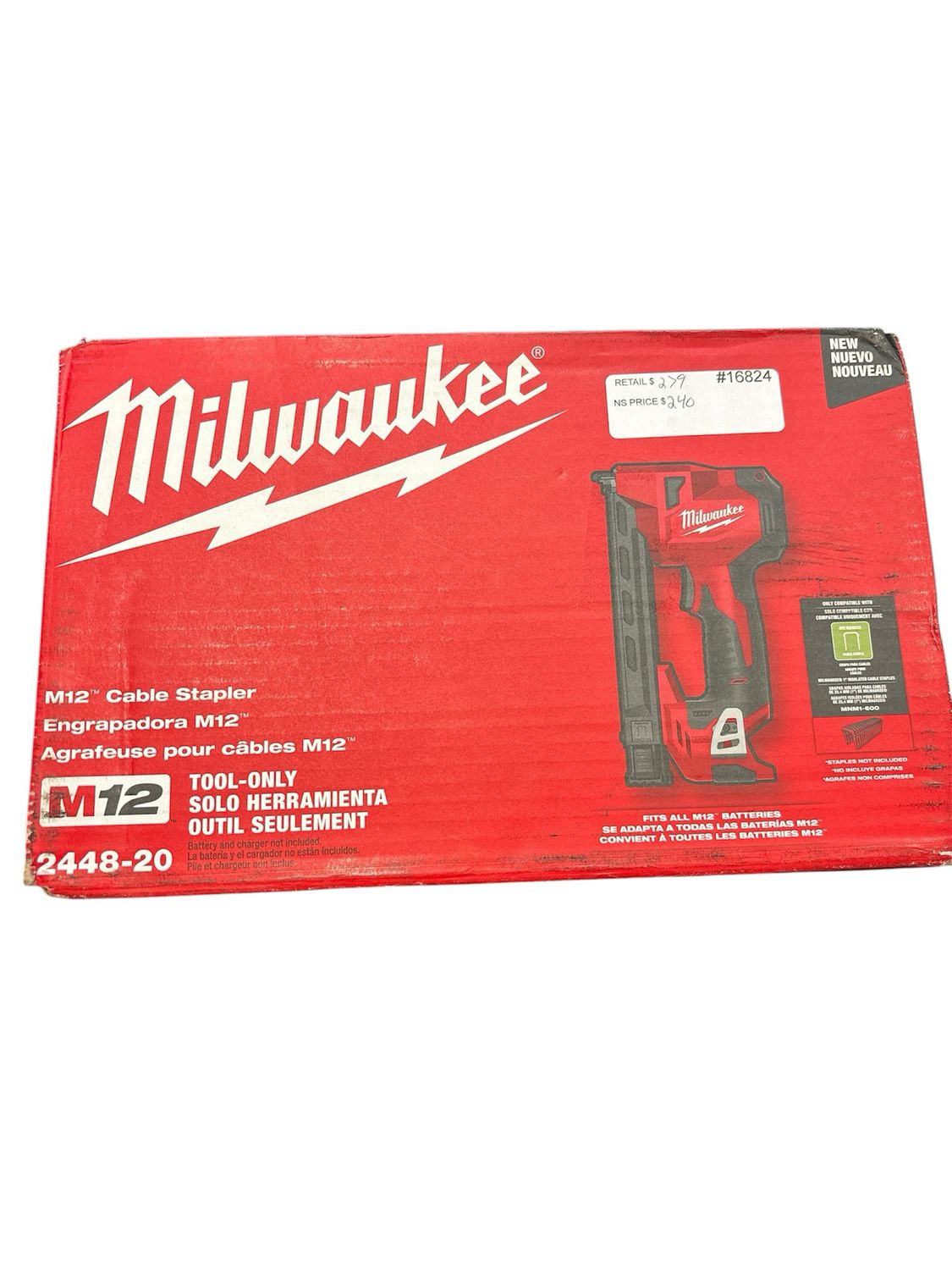 Milwaukee M12 12-Volt Lithium-Ion Cordless Cable Stapler (Tool-Only) 2448-20  .