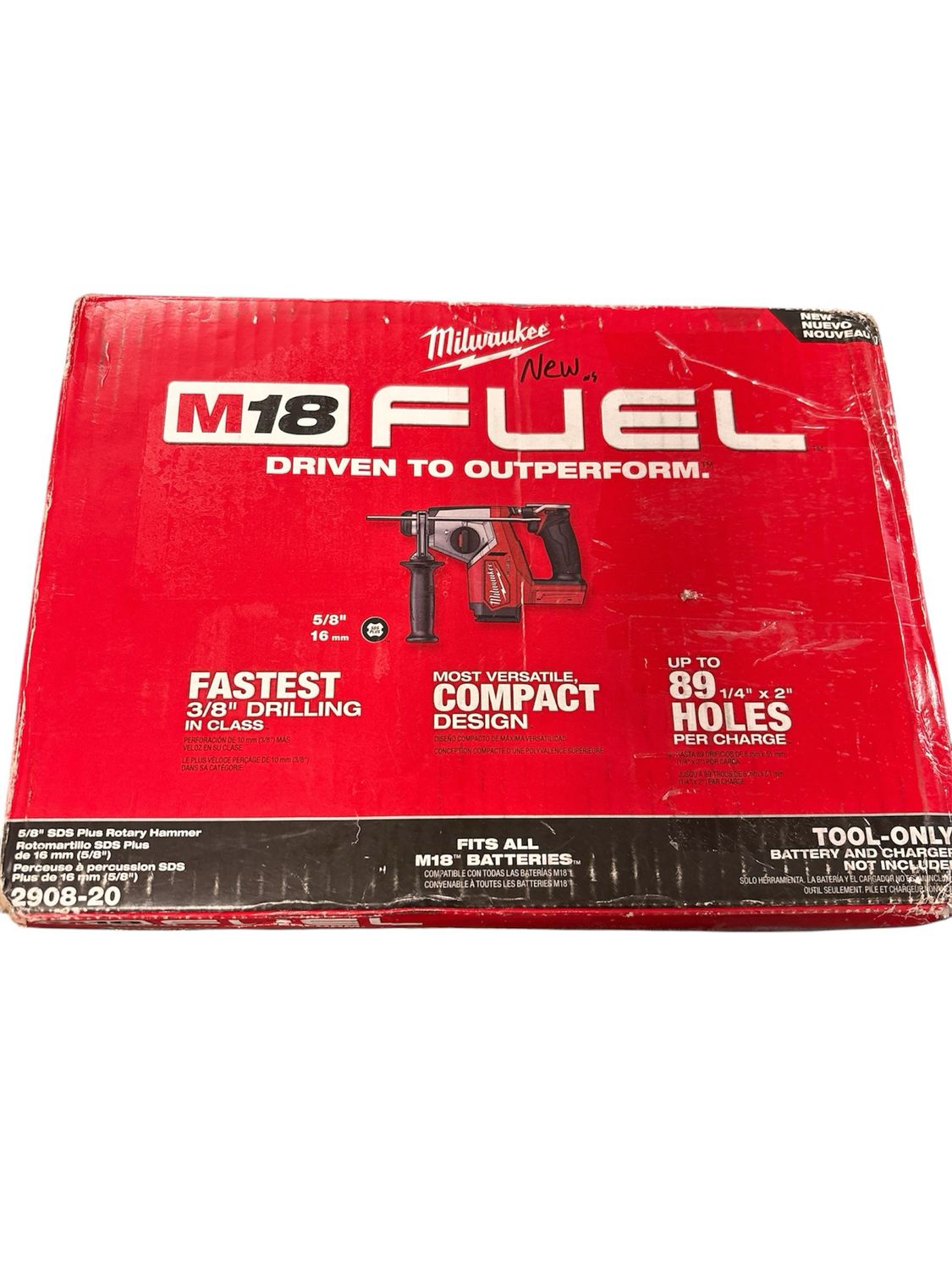 Milwaukee M18 FUEL 18V Lithium-Ion Brushless Cordless 5/8 in. SDS-Plus Rotary Hammer (Tool-Only) 2908-20