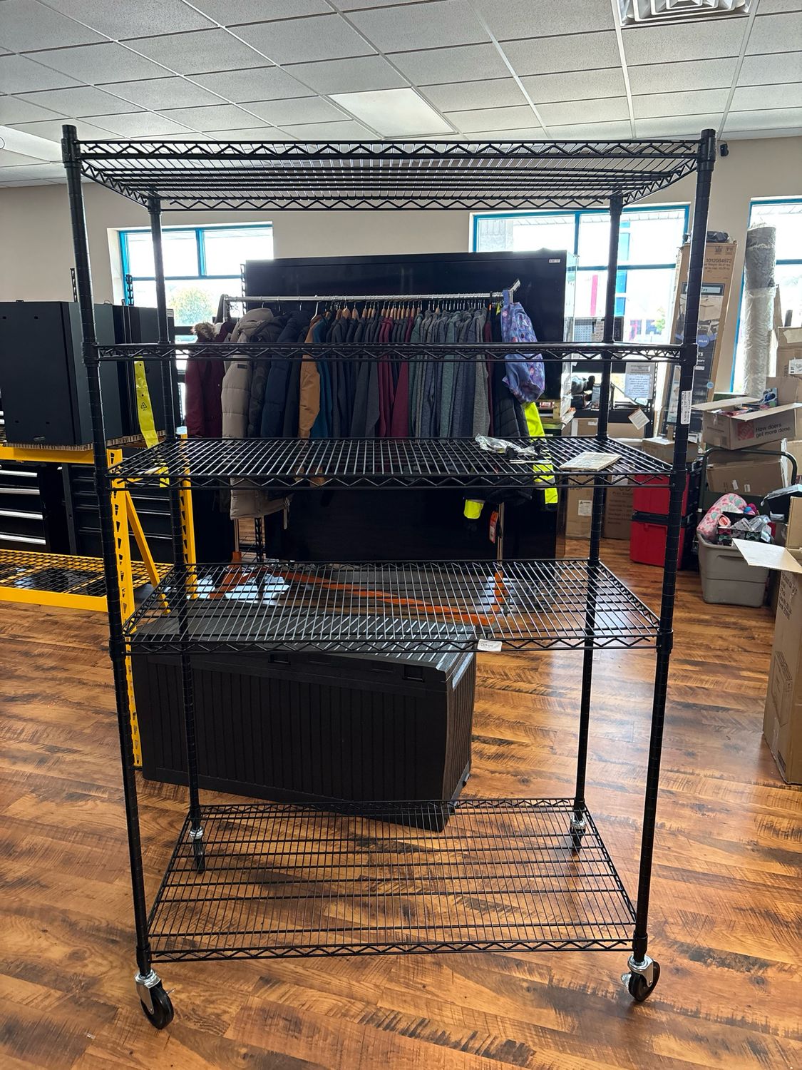 TRINITY® 5-Tier | 48x24x72 | Commercial Wire Shelving | NSF | w/ Wheels | Black TBFPBK-0915