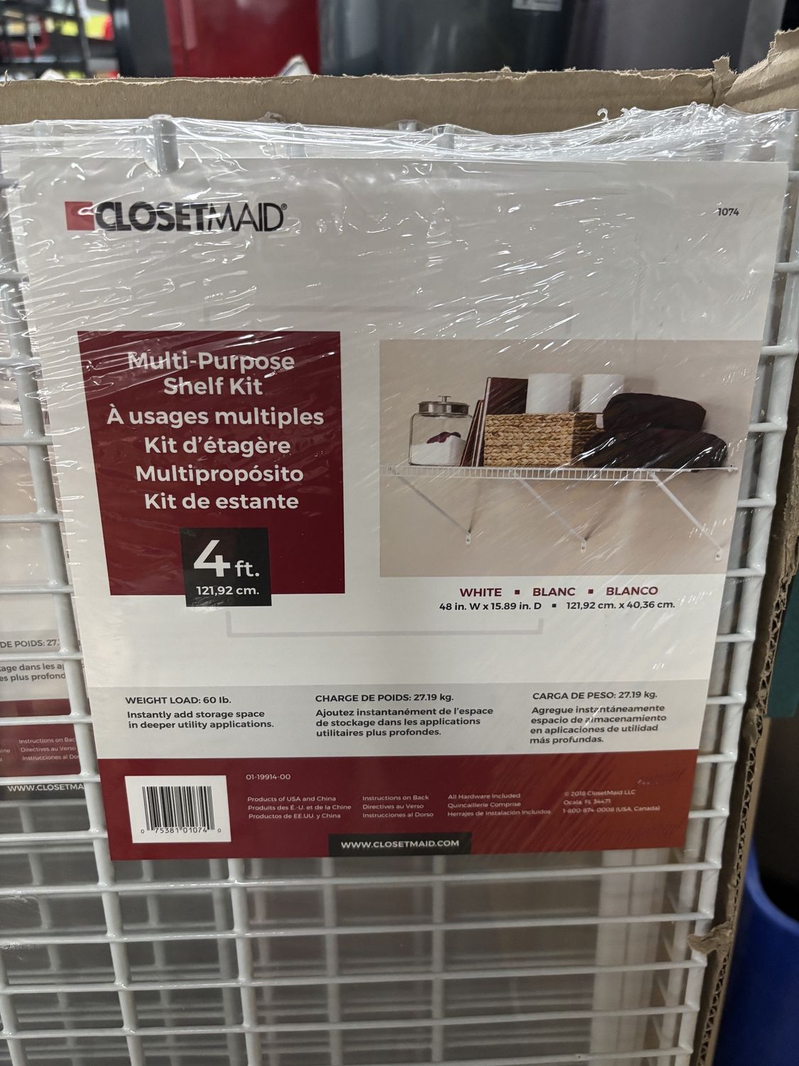 ClosetMaid 48 in. W x 16 in. D Steel White All-Purpose Shelf Kit 1074
