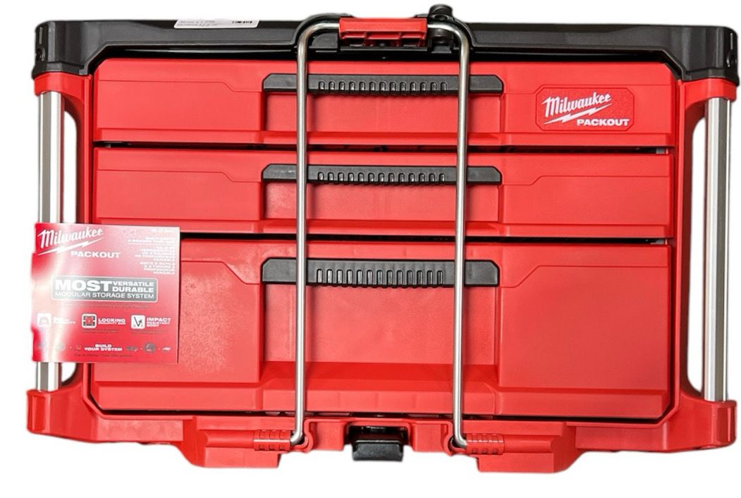 Milwaukee PACKOUT 22 in. Modular 3-Drawer Multi Drawer Tool Box with Metal Reinforced Corners and 50 lbs. Capacity 48-22-8447 .