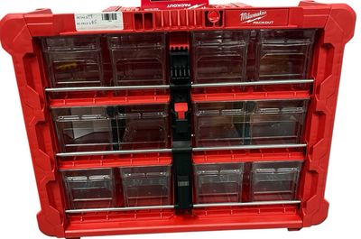 Milwaukee PACKOUT 10 Compartment Tilt Bin Organizer 48-22-8433 .