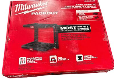 Milwaukee PACKOUT 20 in. H x 22 in. W Slatwall Accessories Black Resin Racking Kit with Metal Reinforced Frame and Handle 48-22-8480  . .