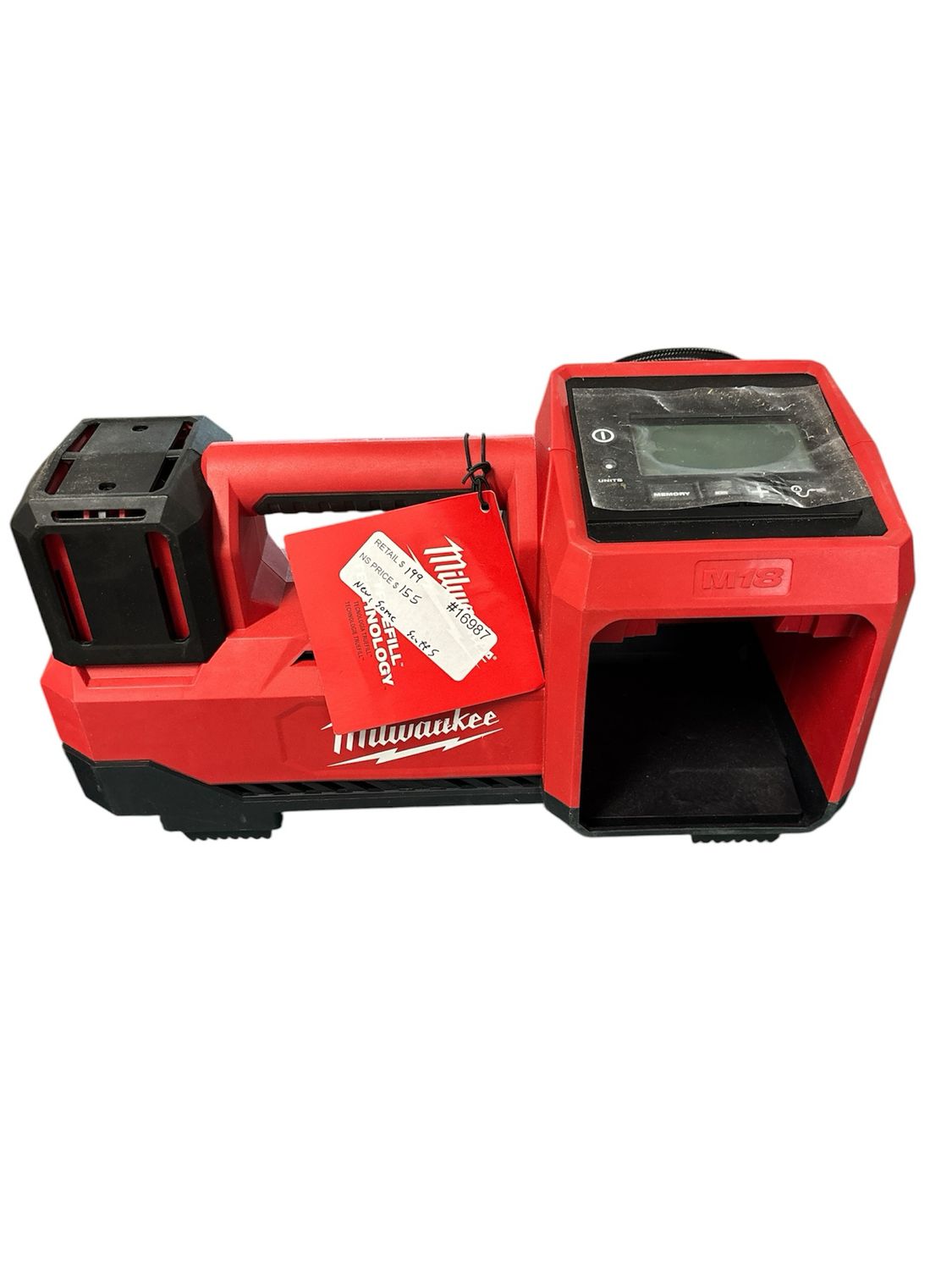 Milwaukee M18 18-Volt Lithium-Ion Cordless Electric Portable Inflator (Tool-Only) 2848-20     . .