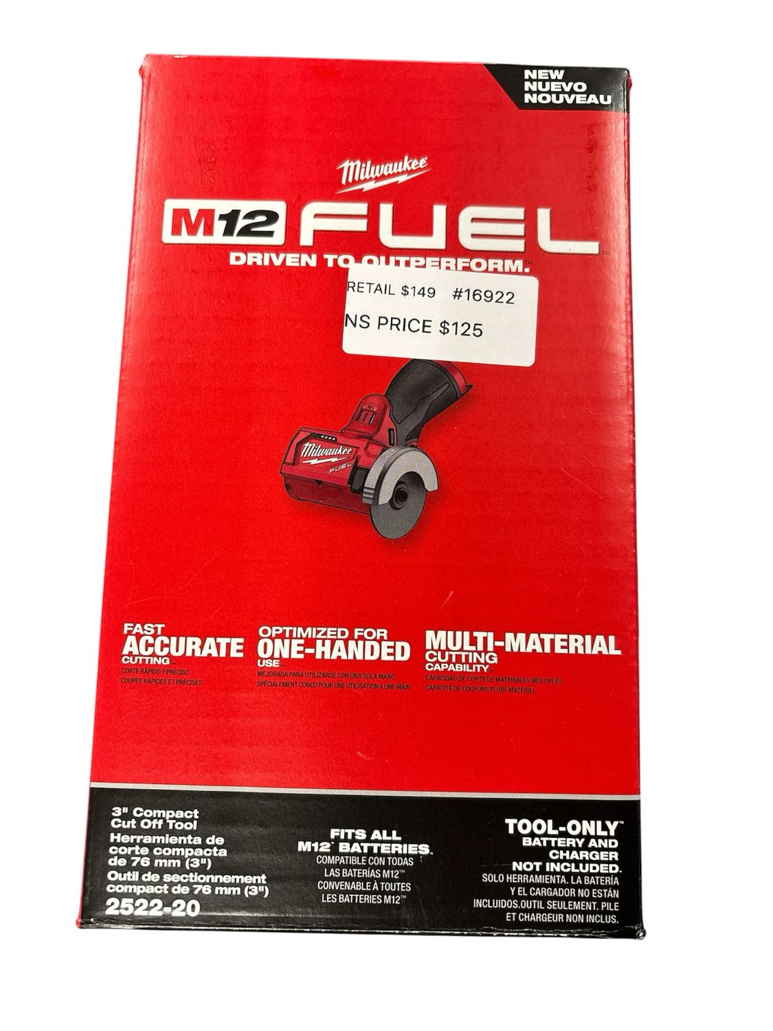 Milwaukee M12 FUEL 12V Lithium-Ion Brushless Cordless 3 in. Cut Off Saw (Tool-Only) 2522-20    . .