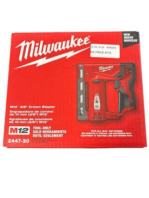 Milwaukee M12 12-Volt Lithium-Ion Cordless 3/8 in. Crown Stapler (Tool-Only) 2447-20