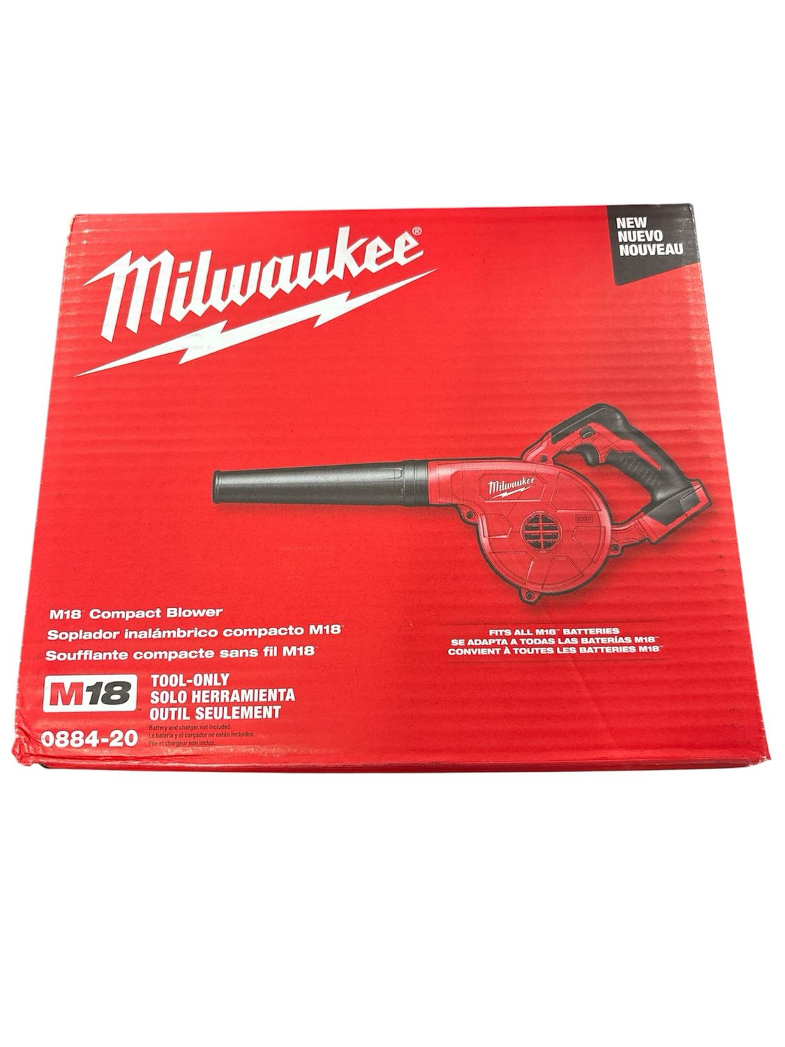 Milwaukee M18 18V Lithium-Ion Cordless Compact Blower (Tool-Only) 0884-20 .