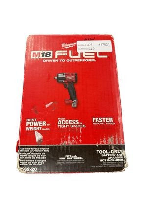 Milwaukee M18 FUEL Gen-2 18V Lithium-Ion Brushless Cordless Mid Torque 1/2 in. Impact Wrench w/Friction Ring (Tool-Only) 2962-20      .