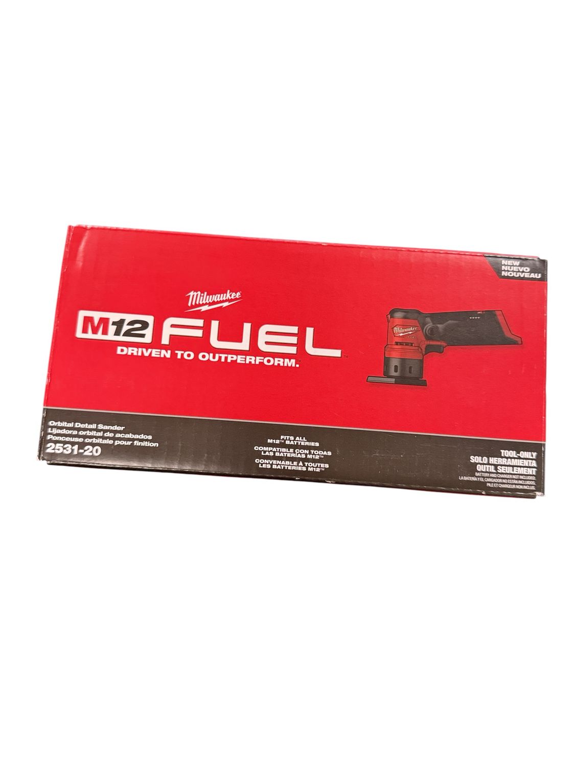Milwaukee M12 FUEL 12-Volt Lithium-Ion Brushless Cordless Orbital Detail Sander (Tool-Only) 2531-20  .