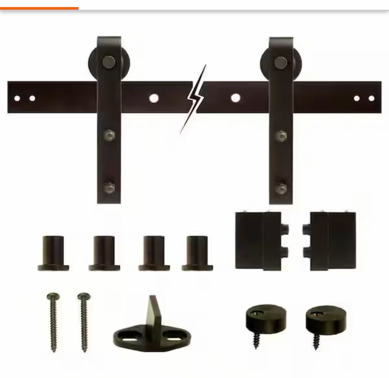Everbilt 72 in. Dark Oil-Rubbed Bronze Strap Sliding Barn Door Track and Hardware Kit DORKIT72DORBPK1