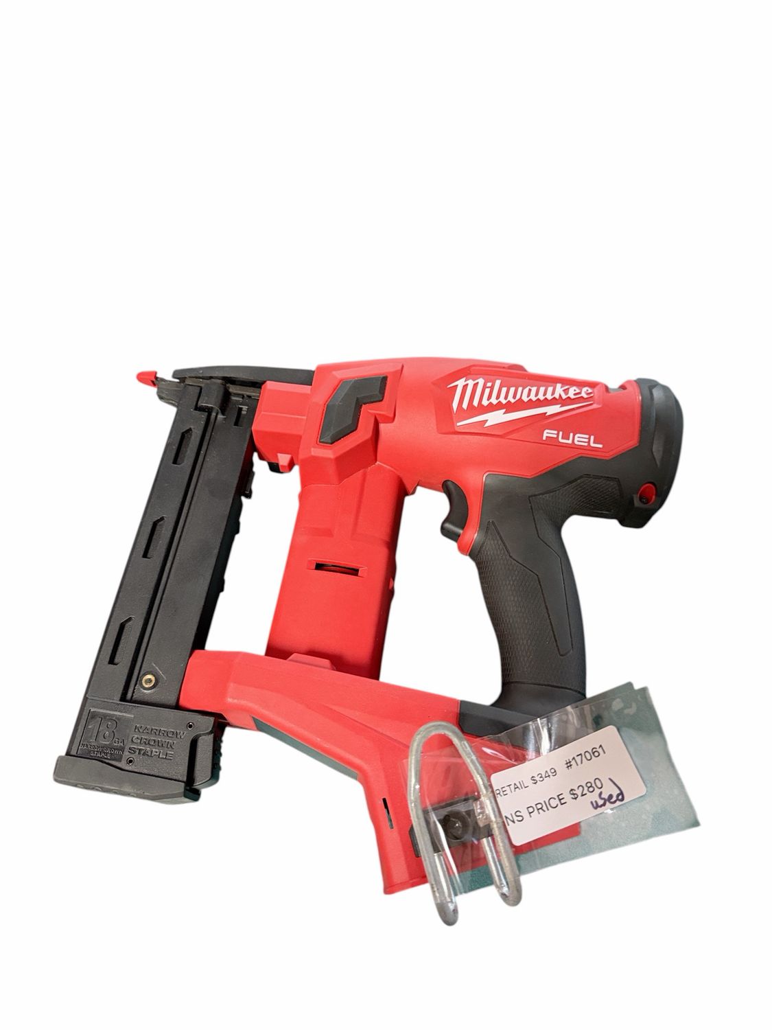 USED Milwaukee M18 FUEL 18-Volt Lithium-Ion Brushless Cordless 18-Gauge 1/4 in. Narrow Crown Stapler (Tool-Only) 2749-20