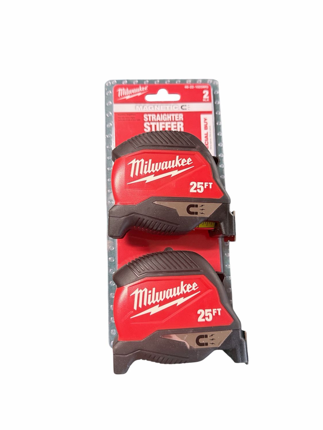 Milwaukee 25 ft. Compact Magnetic Tape Measure (2-Pack) 48-22-1025MG