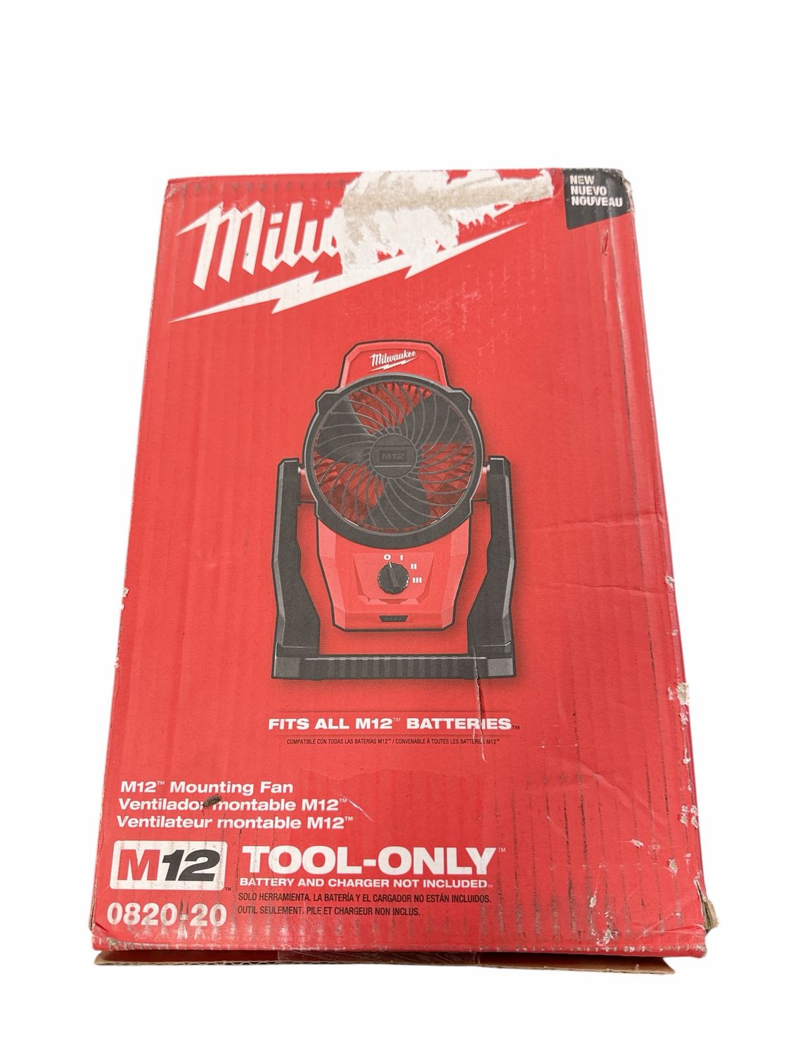 Milwaukee M12 12-Volt Lithium-Ion Cordless Jobsite Fan (Tool-Only) 0820-20 .