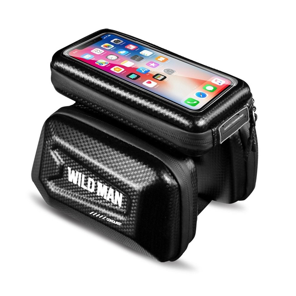 Universalus telefono laikiklis WILDMAN E6S 1,2L 4&quot;- 7&quot; dviračiui su užtrauktuku juodas