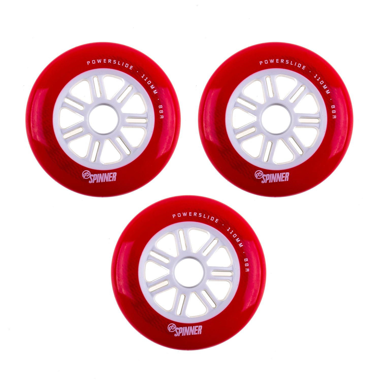 PowerSlide Spinner 110 Red/Black (juodas plastikas!)