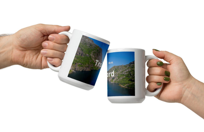 White glossy mugs