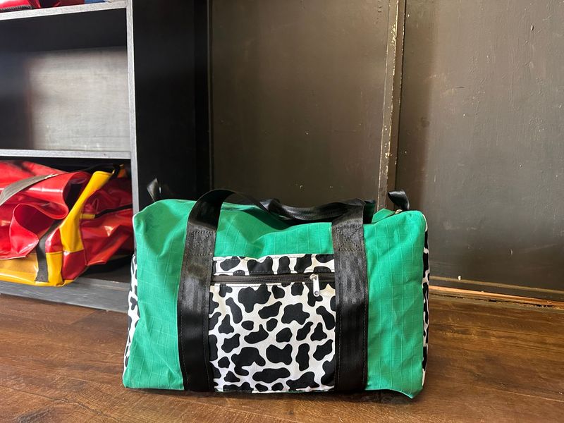 cow print canvas bags