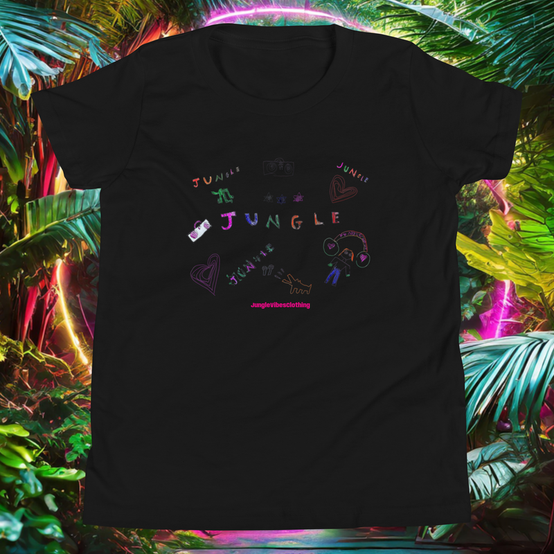 PoJungle2 - Youth Short Sleeve T-Shirt - Black/Grey/White