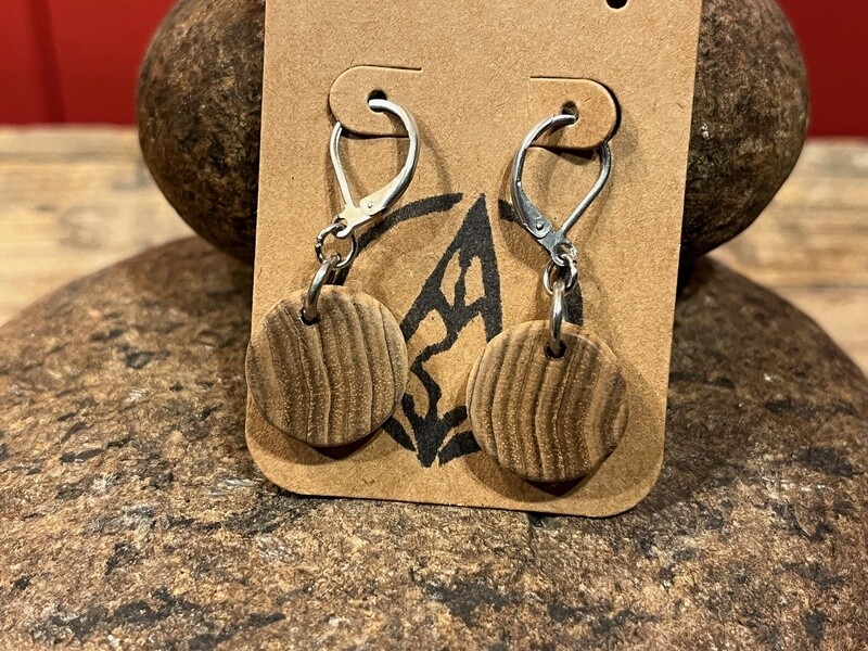 Boucles d&#39;oreilles frêne gris