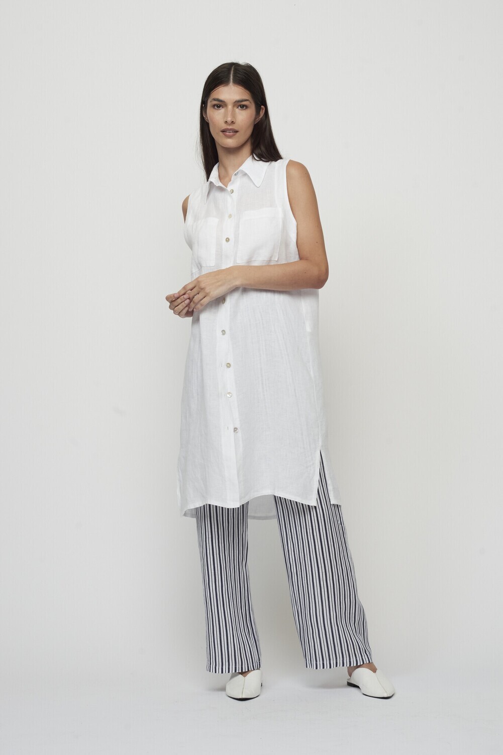 Pistache Down Linen Vest\Dress AR-0116 S24