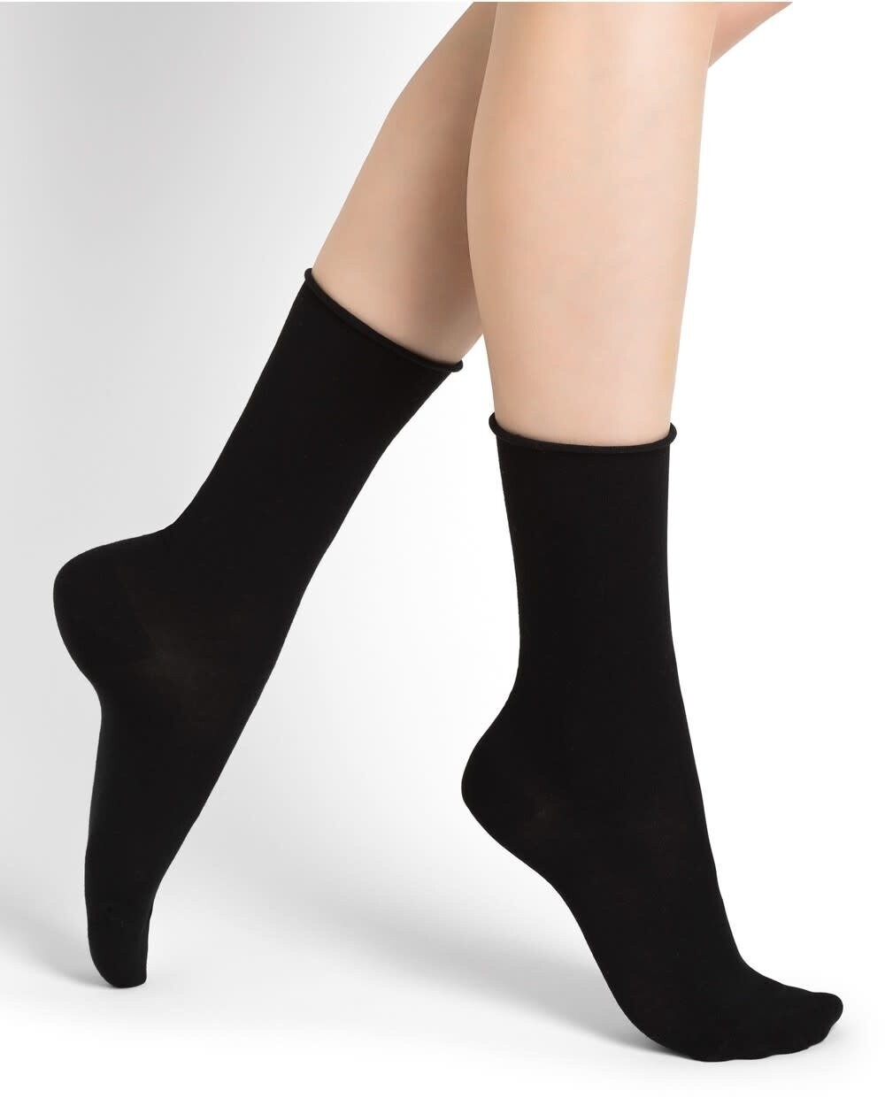 Bleuforet Cotton Sock 97% Cotton / 3% Elastane Style No : 6594, Color: Black, Size: One Size