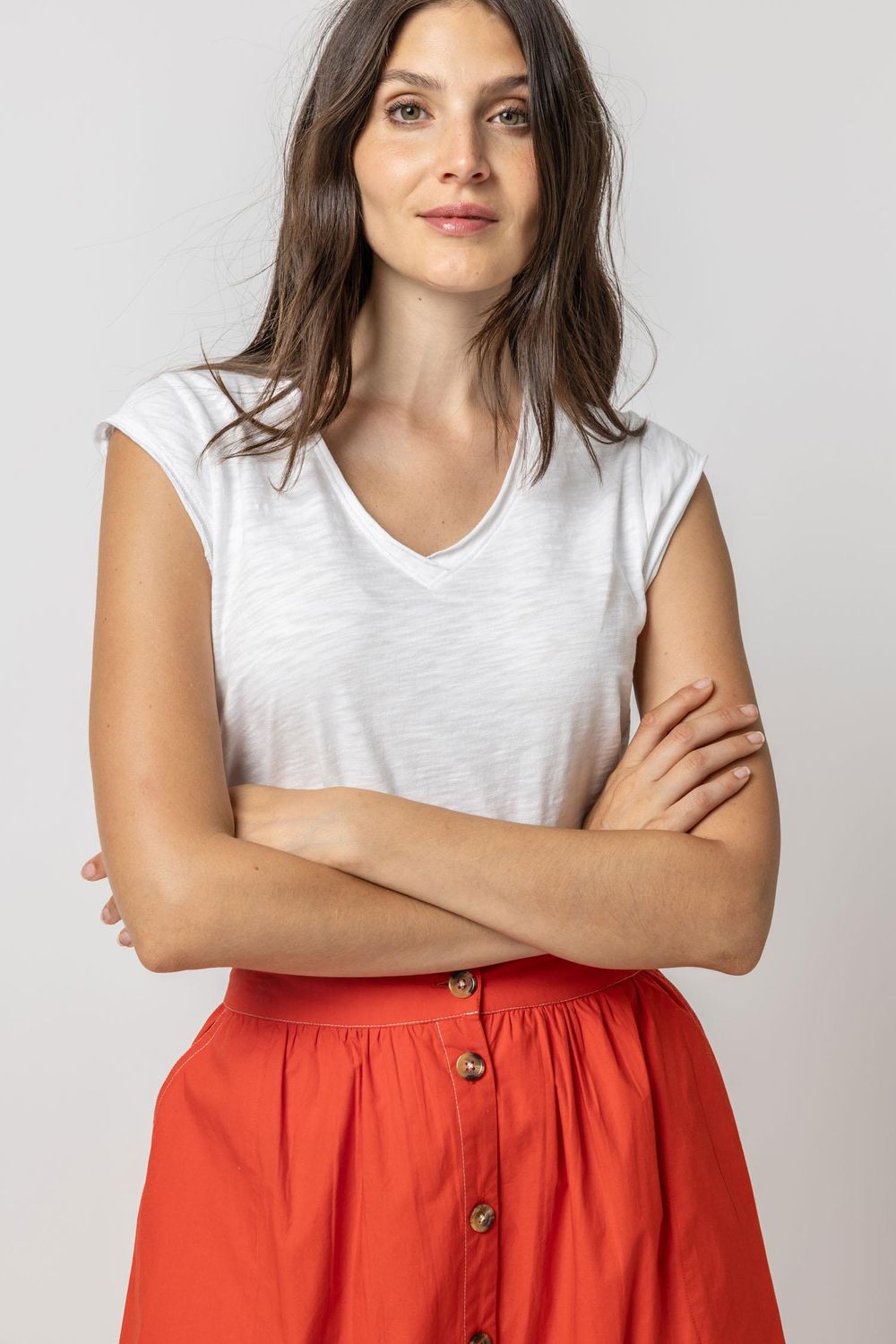 Lilla P Cap Sleeve V neck PA2507 S24