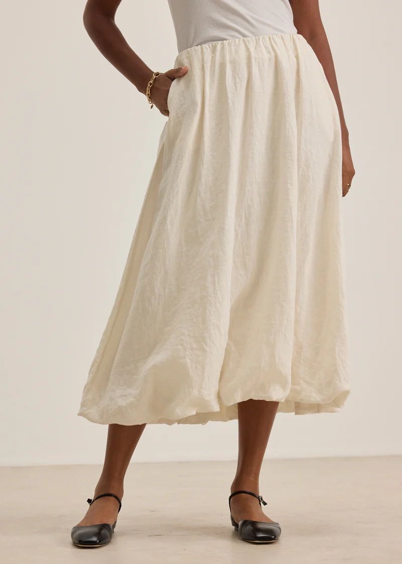 Velvet Woven Linen Skirt RACHELLE07 S25