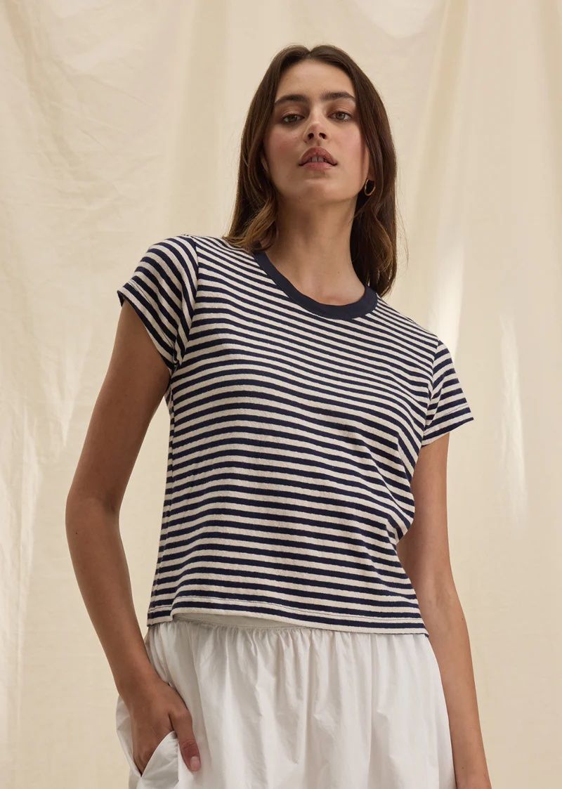 Velvet Yarn Dye Jersey Stripe Top TASH07 S25