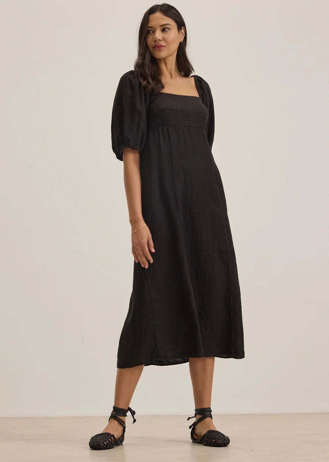 Velvet Woven Linen Dress BROOKE07 S25