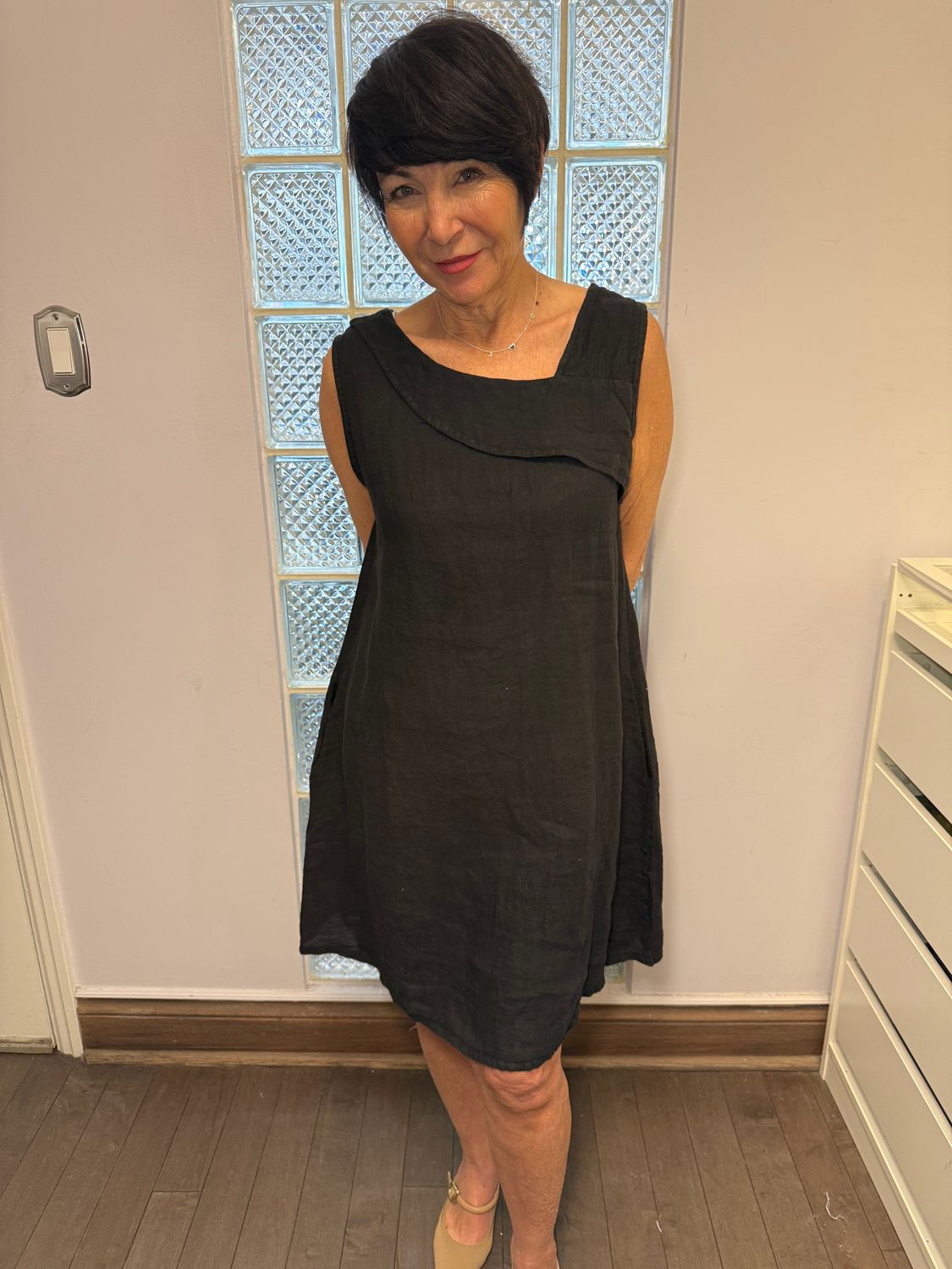Pistache Asymmetrical Dress 4767 S25, Color: Black, Size: XS