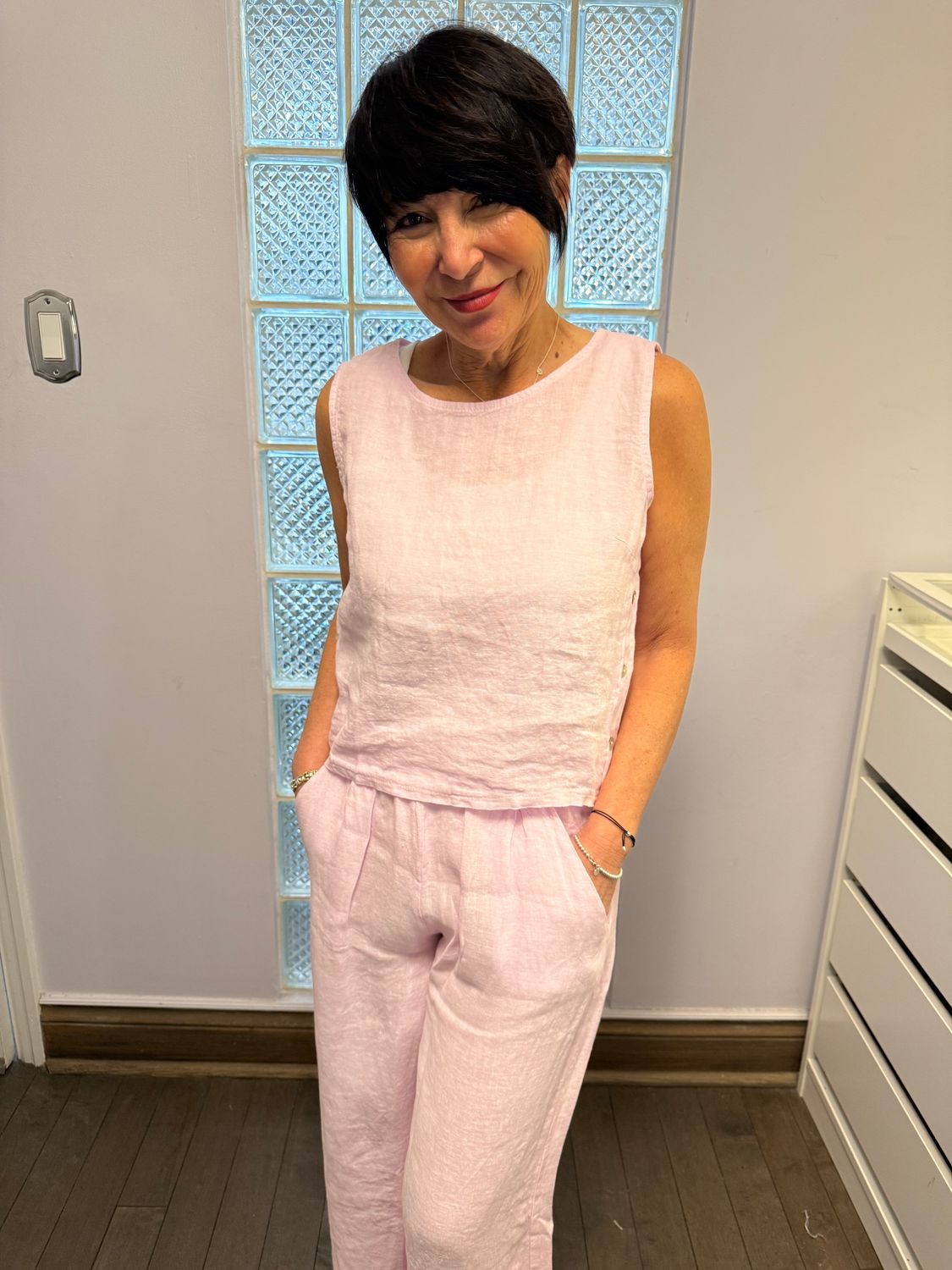 Pistache Cropped Linen Pant 1469 S25