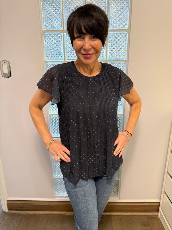 Pistache Georgette Polka Dot Top 0003 S25
