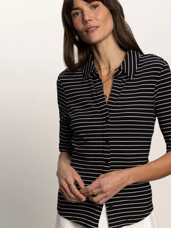 Sanctuary Half Slv Ribbed Knit Shirt CT4099NS6X-S25