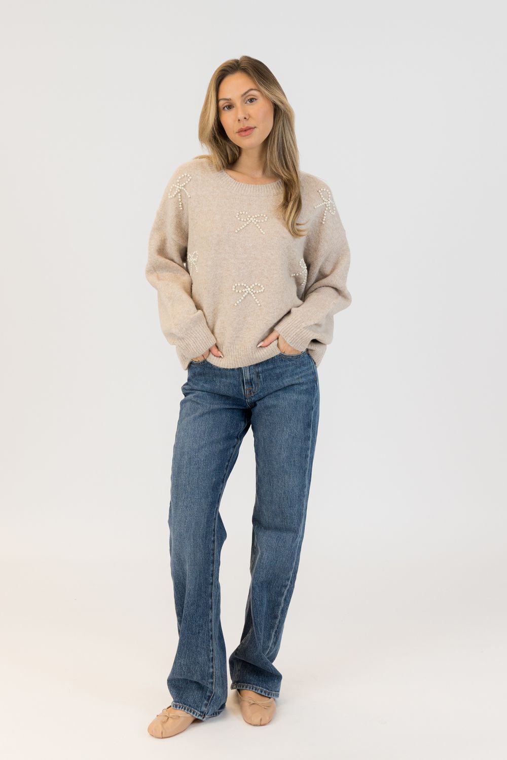 Lyla &amp; Luxe Eco Crewneck Pullover Bows F25