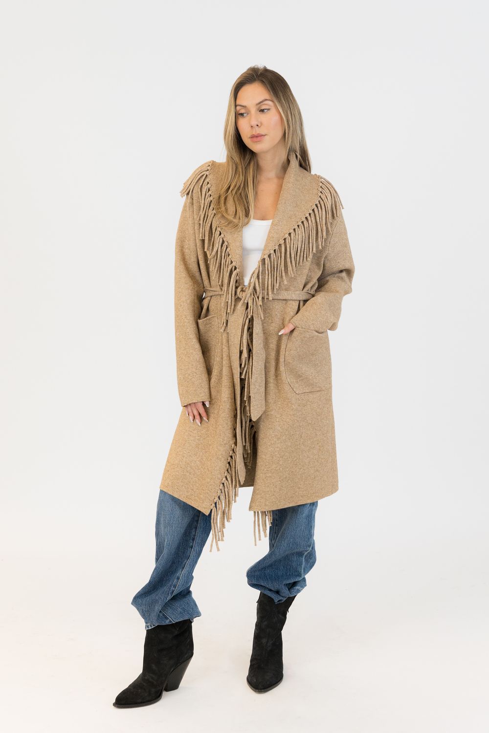 Lyla &amp; Luxe Fringe Coat Ziggy F25