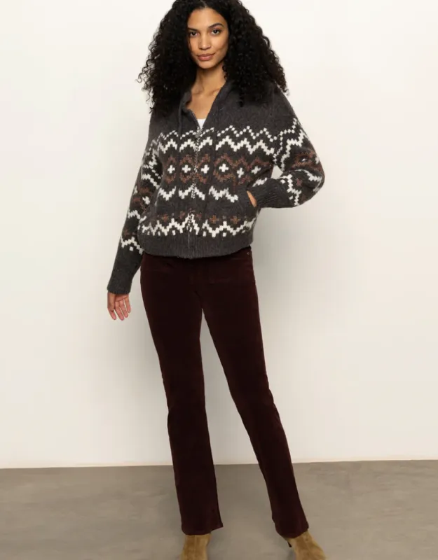 Sanctuary Zip Up Fairisle Hoodie CW1605TM5X F25