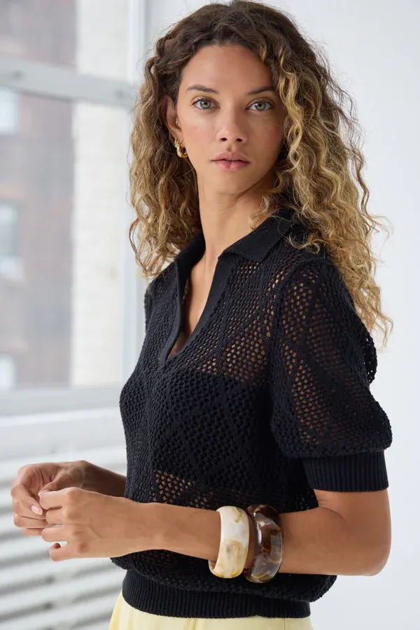 Autumn Cashmere Diamond Mesh Johnny Collar N14547 S26