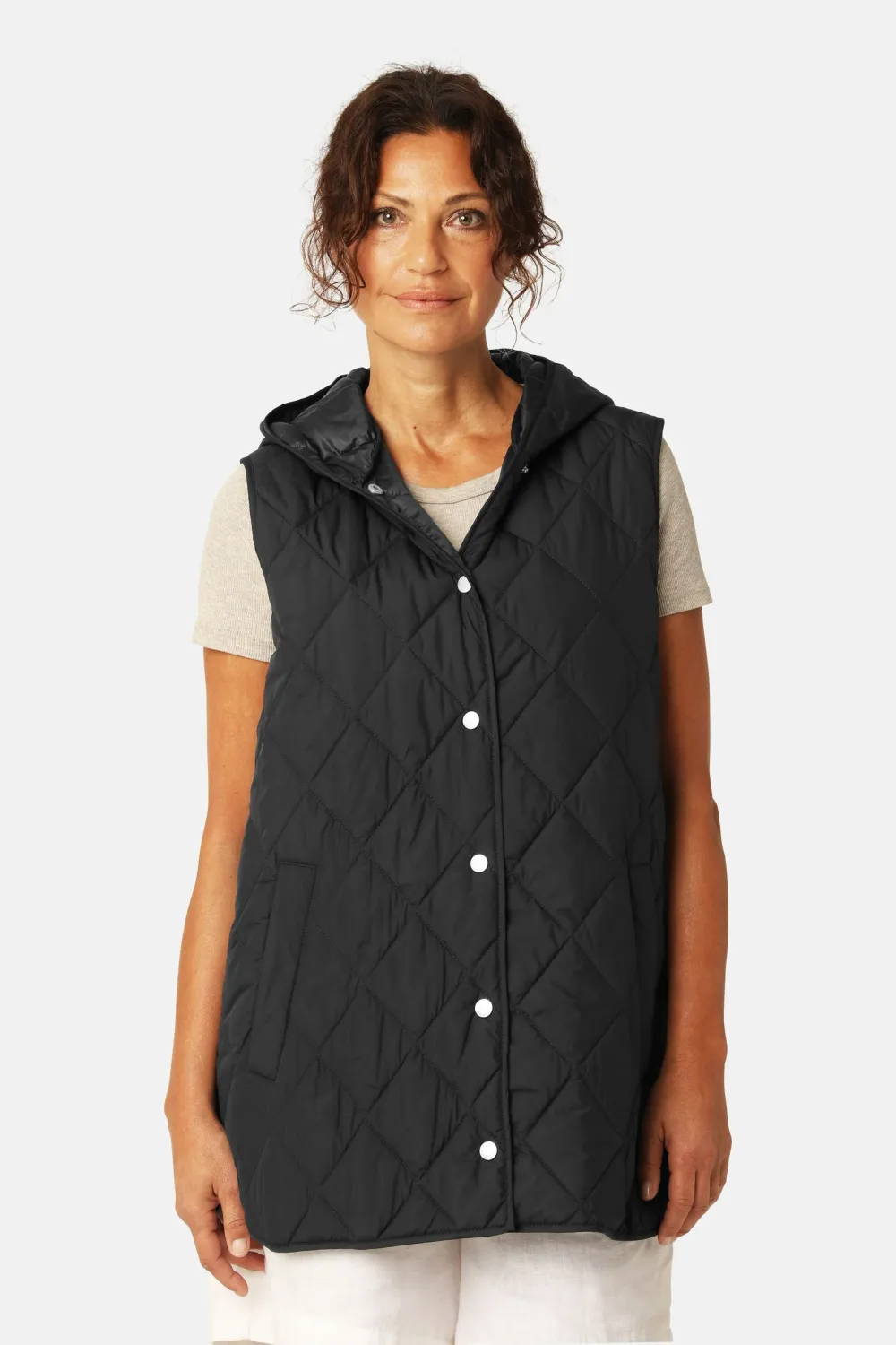 Ilse Jacobsen Quilted Long Vest Beat02 S26