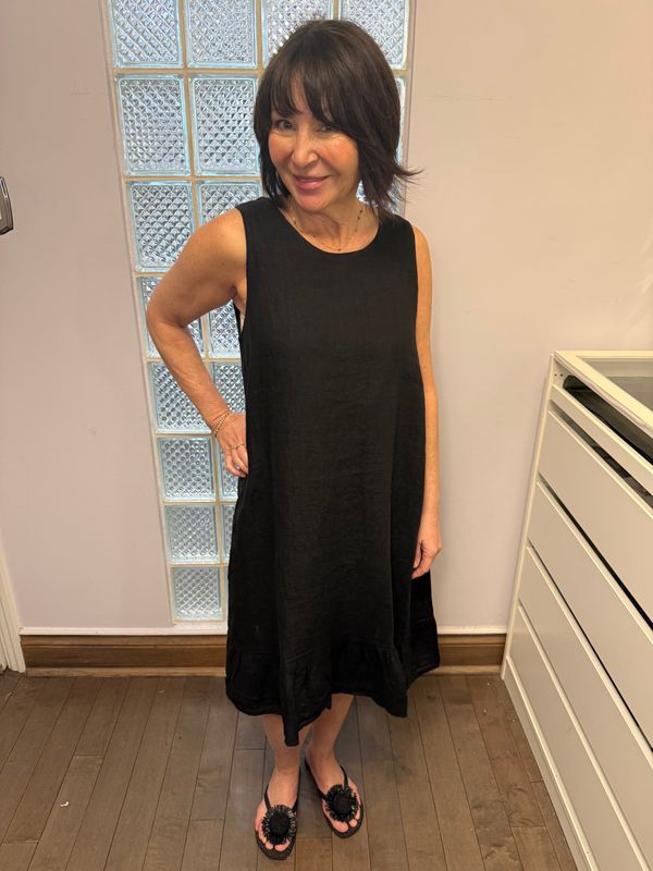 Pistache Linen Tie Back Dress E-25021 S26