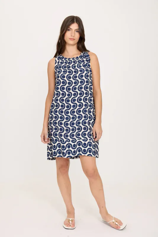 Pistache Gathered Dress V-8542 S26