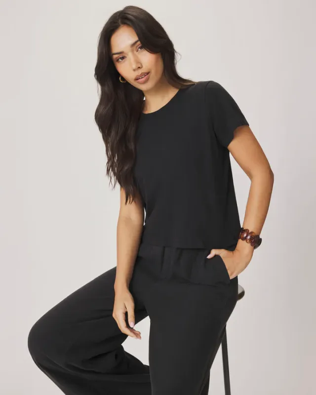 Splendid Louisa V Neck Tee RW5K460SEBLKXS S26