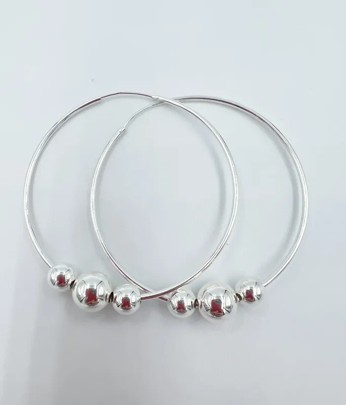 Saskia De Vries Silver Endless Love Hoops S26