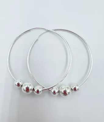 Saskia De Vries Silver Endless Love Hoops S26